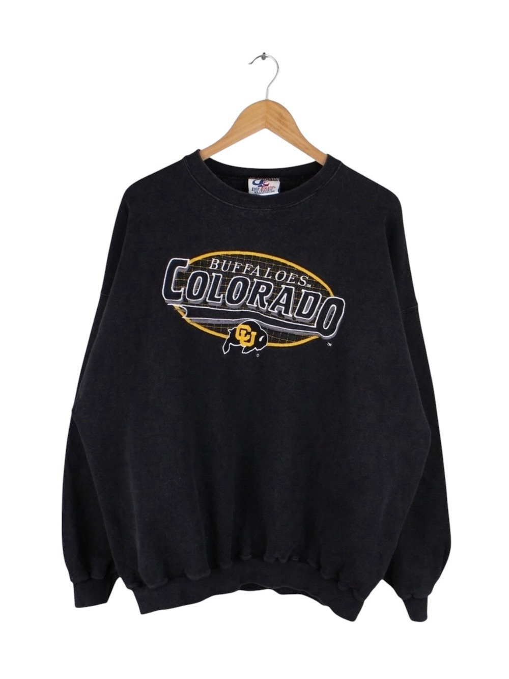 Vintage Colorado Buffaloes Crewneck Sweatshirt Logo Athletic Black 90s Size XL